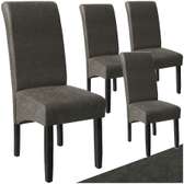 Ensemble 4 chaises gris foncé bois massif design