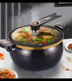 Casserole antiadhésive aluminium avec couvercle verre