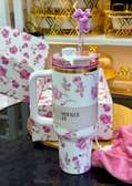 Gourde isotherme 1,18L motif floral avec paille