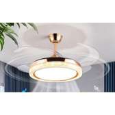 Ventilateur de plafond lustre en cristal rétractable.