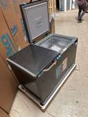 Congélateur coffre inox double compartiment 500L argenté
