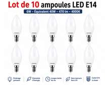 Lot de 10 ampoules LED THOMSON 6W E14 – Petit culot à visser