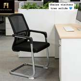Chaise visiteur métal chromé dossier maille noir