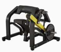 Machine musculation jambes acier noir jaune stable