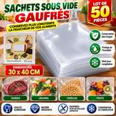50 Sachets Sous Vide pour Gaufres 30 × 40 cm