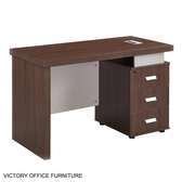 Table de Bureau bois 3 tiroirs finition sombre