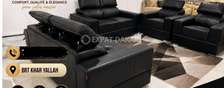 Salon cuir noir premium très Confortable
