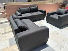 Ensemble salon extérieur 3 pièces gris anthracite 6places