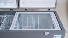 Congélateur coffre 400L gris A+ double compartiment