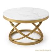 Table Basse Ronde Dorée  – Élégante et Moderne