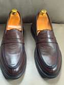 Mocassin cuir marron confortable semelle épaisse
