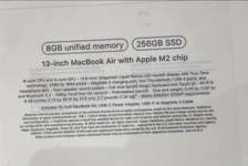 MacBook Air M2 SCELLÉ (2022) Ram 8 SSD 256