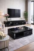 TABLE TELEVISEUR NOIR 160X40CM TV204+TABLE BASSE 120X60
