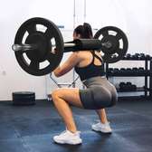 Barre musculation acier noir poids ajustables