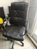 Fauteuil bureau cuir noir ergonomique avec roulettes