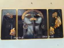 Tableau femme africaine 3 pièces