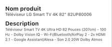 Téléviseur lg smartv 4k 82 82up80006