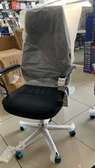 Chaise bureau ergonomique dossier haut noir et blanc