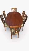 Ensemble table ovale bois massif 6 personnes vintage