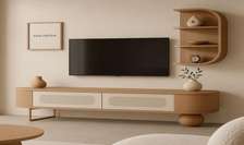 TABLE TELEVISEUR TV207 BEIGE + TABLE BASSE TVB051