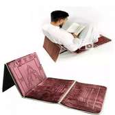 Tapis de prière pliable épais gris clair avec dossier
