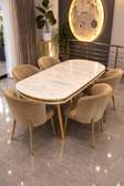 TABLE A MANGER 6PLACES BLANC DORE TA050