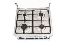 CUISINIERE ASTECH 4FEUX 60X60+FOUR A GAZ FULL OPTION GRIS