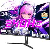 Amzfast Moniteur Incurvé 34 Pouces 240Hz WQHD