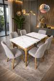 TABLE A MANGER 6PLACES 80X170/80X130
MARRON BEIGE / GRIS A2