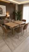 TABLE A MANGER 6CHAISES 80X170/80X130 MARRON