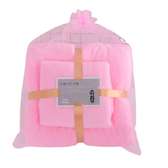 Serviette rose et bleu pour bébé et maman
