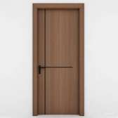 Porte bois chêne clair moderne avec poignée noire