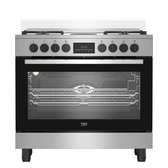 CUISINIERE BEKO 6FEUX 90X60 A GAZ + 2 PLAQUES CUISSON INOX