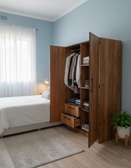 Armoire bois chêne 3 tiroirs portes battantes