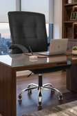 Chaise bureau cuir noir ergonomique réglable