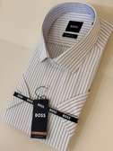 Boss chemise rayée fines rayures blanc