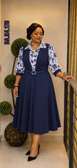 Robe mi-longue ceinture intégrée 3/4