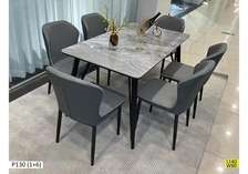 Table à manger 6 chaises effet marbre