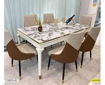 TABLE À MANGER T2301 (1+6) - Marron/Beige