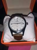 Hush Puppies montre cuir marron cadran blanc quartz