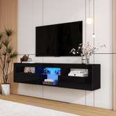Meuble tv suspendu noir led