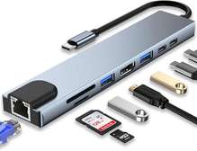 Adaptateur USB C vers HDMI, 8-en-1, Multiport