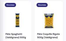 Valdigrano pâtes 500g spaghetti ou coquille rigate