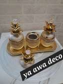 Service déco doré 3 pièces cristal