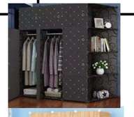 Armoire textile modulable avec penderie et étagères