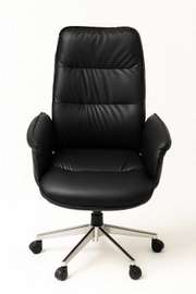 Fauteuil bureau cuir noir ergonomique hauteur ajustable