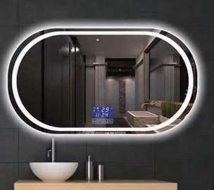 Miroir lumineux LED  avec horloge digitale