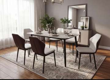 TABLE A MANGER 6PLACES 160X90 GRIS D