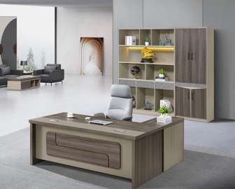Bureau de direction moderne en bois avec rangements