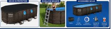 Bestway Power Steel 550x280x122 cm piscine tubulaire rotin